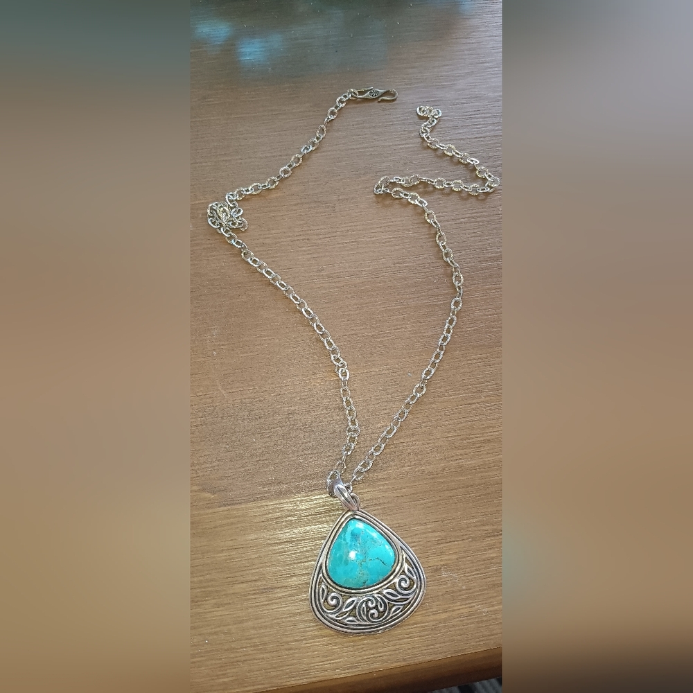 BARSE Sterling Silver And Genuine Turquoise Necklace